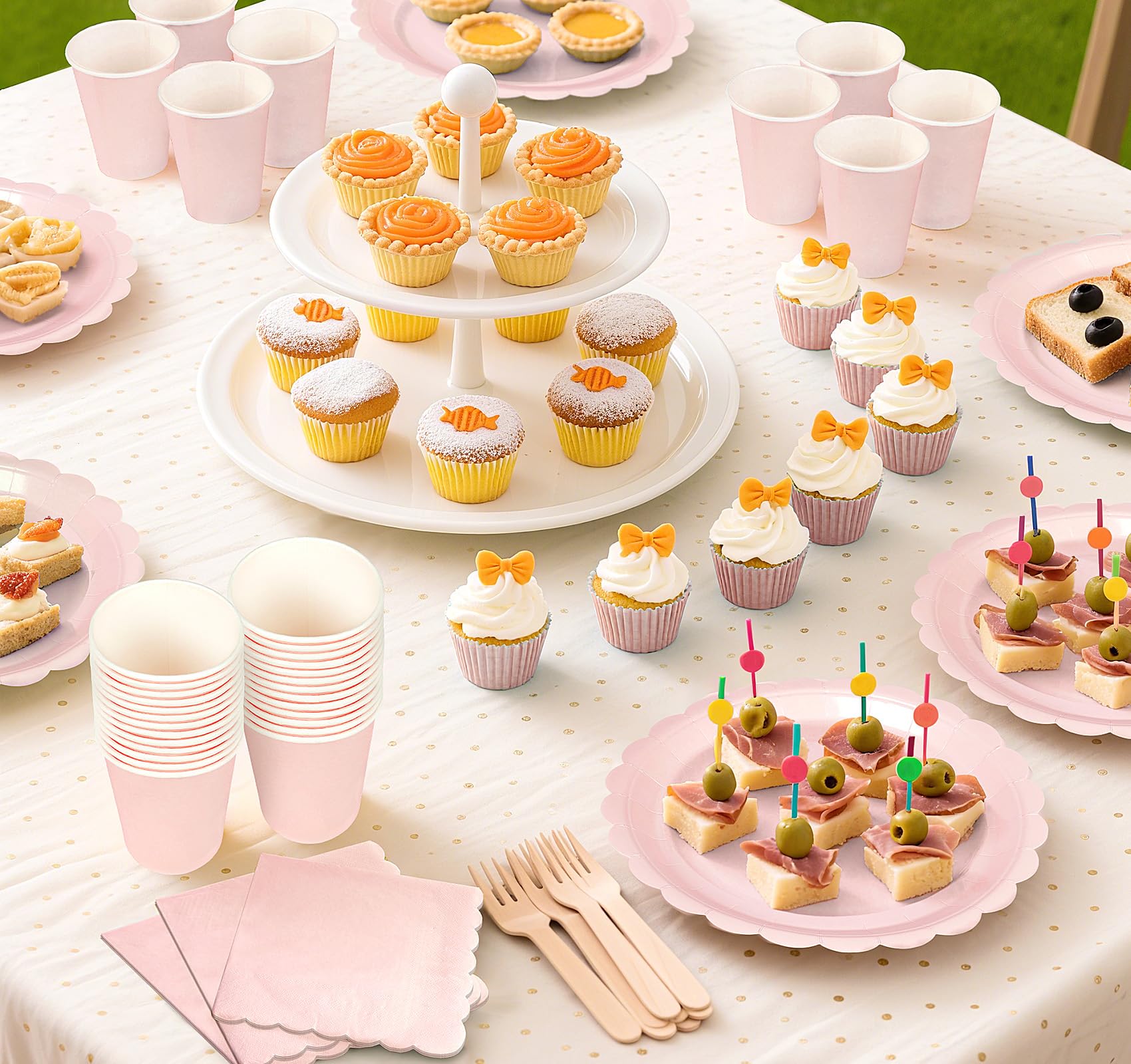 Party Vaisselle, 150 Pièces Kit Vaisselles Anniversaire Assiette Dîner