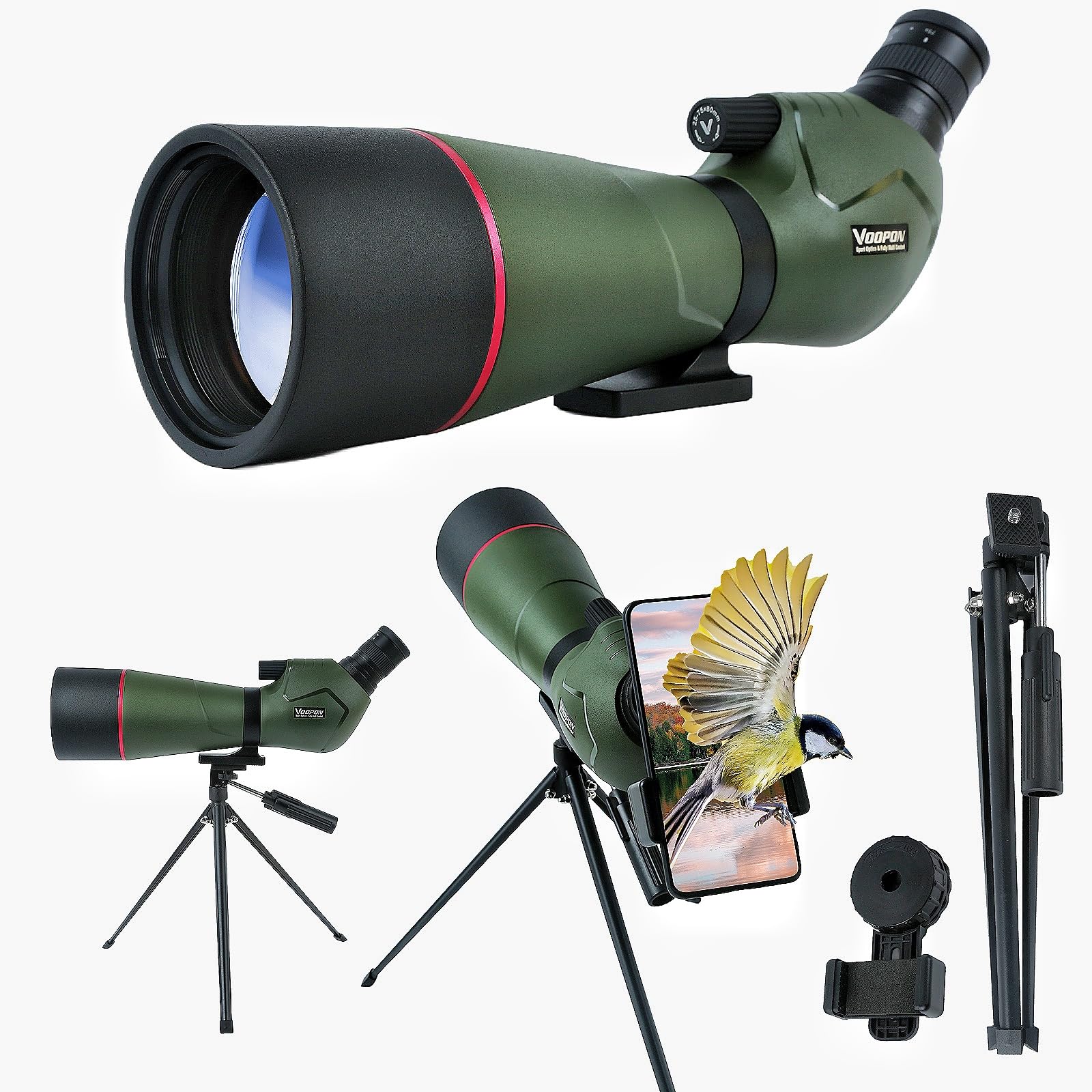 Amazon.com: Voopon 25-75x80 Compact Spotting Scope Ultra Bright HD