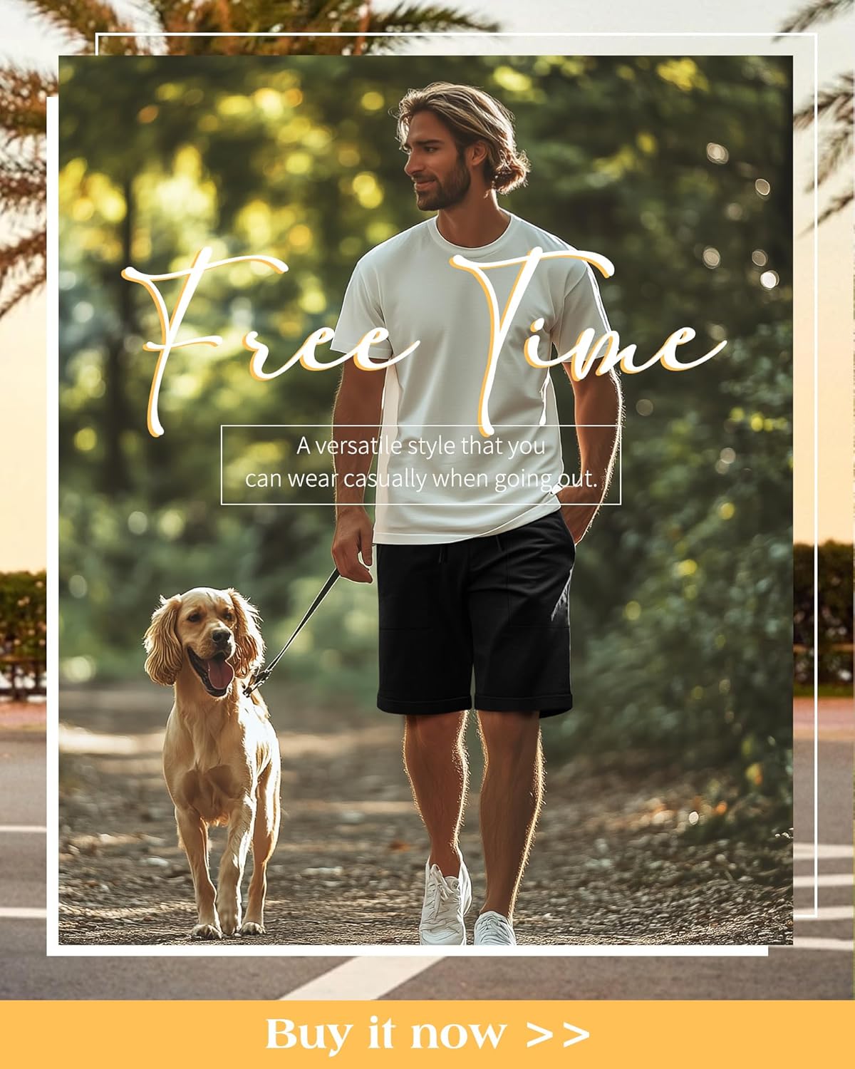 Neer 2 Pack Men's Cotton Linen Blend Bermuda Flat Front Shorts, 7" Casual Elastic Waist Drawstring Summer Shorts with Pockets - Image 5