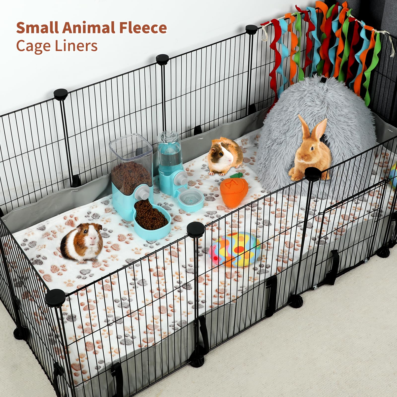 YUEPET Mantas impermeables de cobayas, lavables, paquete de 6 forros de vellón para animales pequeños, tapete suave para dormir, manta de franela cálida para hámster, cobaya, conejo, chinchilla,