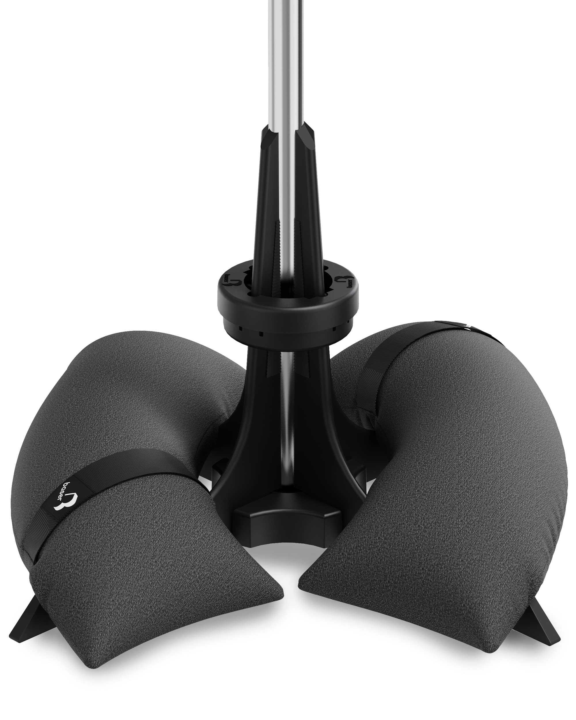 Baser Pie de Sombrilla con Sacos de Arena 40kg, Base para Sombrilla Terraza Exterior hasta 3m, Soporte Ajustable para Jardin 25-48mm, Negro | Soporte Sombrilla Terraza Exterior, Para Sombrillas Hasta 3 m, Para Palos De 25 A 48 mm, Para Jardin, Negro