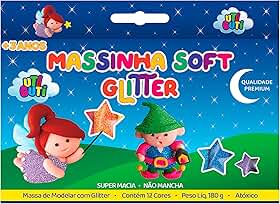 Massa de Modelar, Uti Guti, 26000, Glitter, 12 Cores