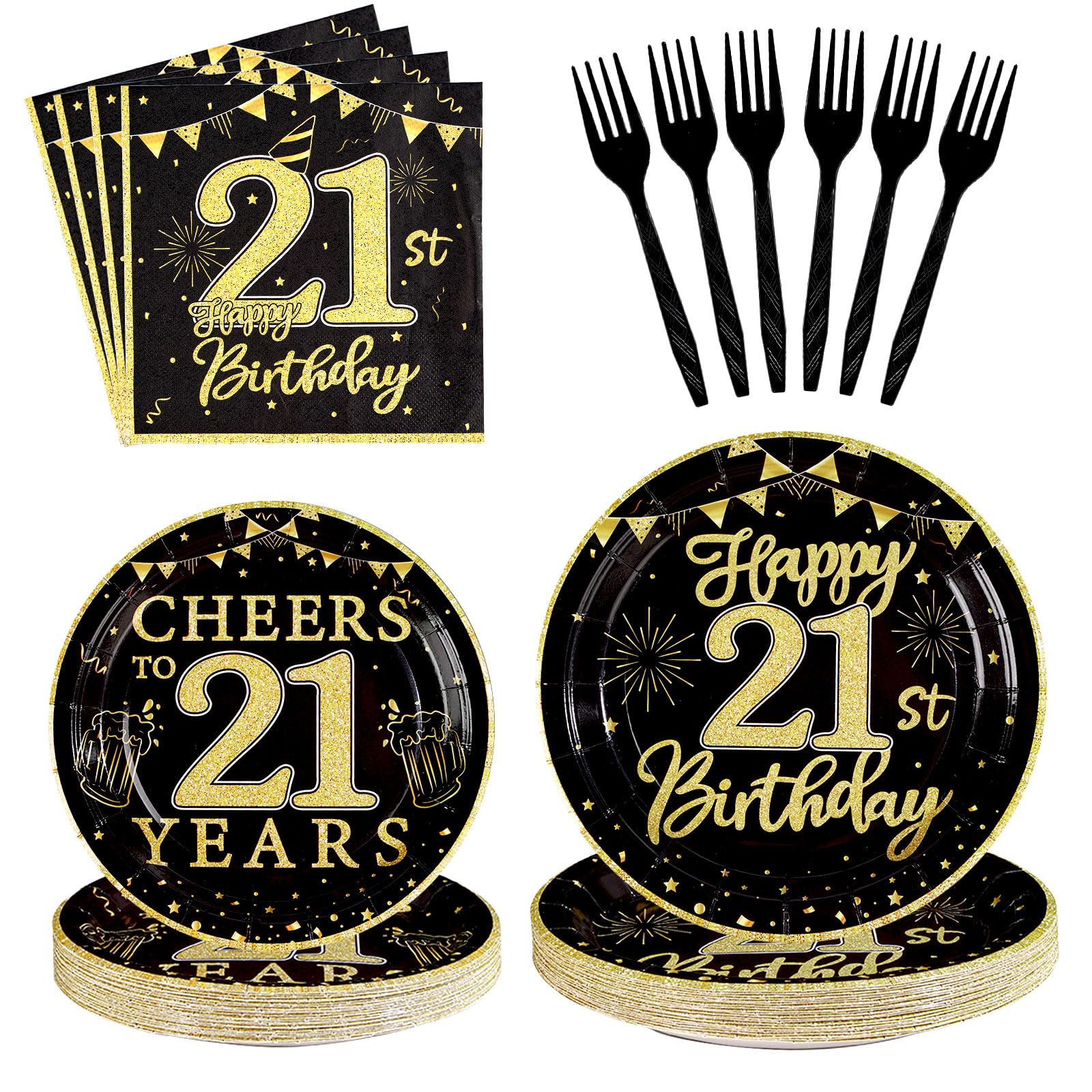 Grencian 96 Pcs Black and Gold Set