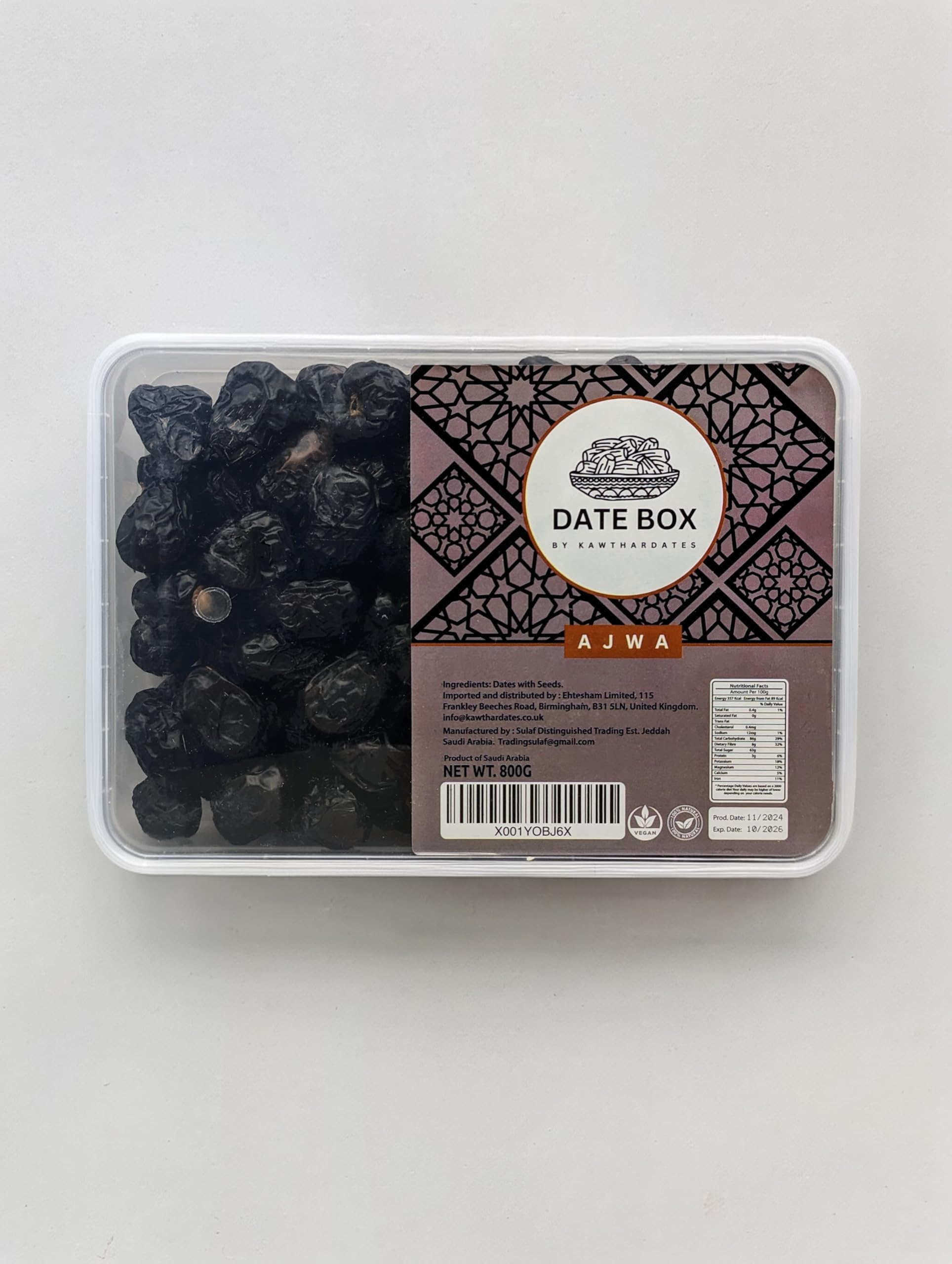 Premium Ajwa dates 800g by date Box (latest harvest)