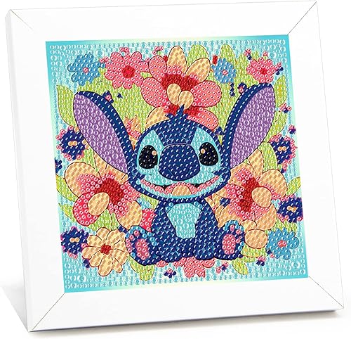 ICECHEN Kit de pintura de diamante 5D para niños con marco de madera, arte y manualidades para niños de 6 a 8 a 10 a 12 años, kit de pintura por