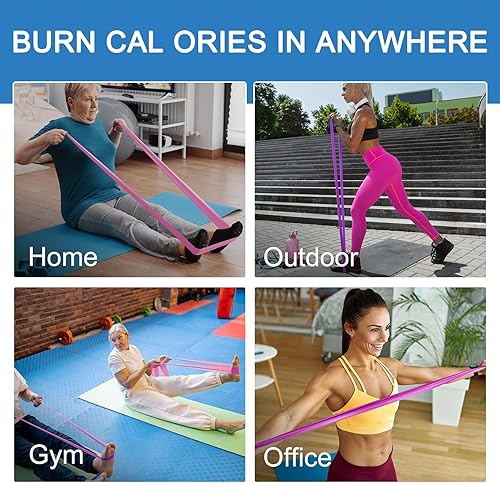 Miniatura 5 de 5 Pcs Professional Resistance Bands. Latex-Free, Elastic Band, Work Out Bands, Stretch Bands for Working Out Women or Men, Exercise Bands Set for