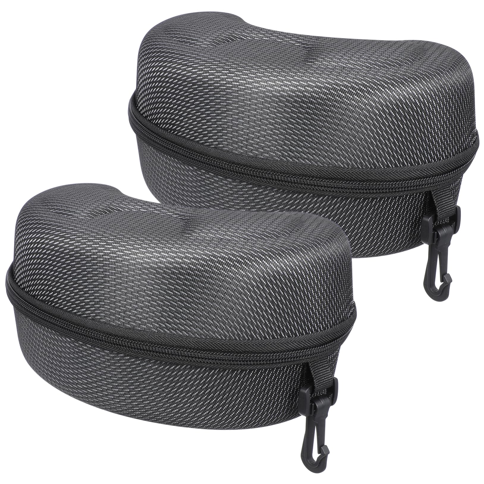 Gogogmee 2pcs Extra Large Eyewear Case for Ski Goggles and Sunglasses Shockproof Goggles Box with Zip Closure for Outdoor Sports Includes Sturdy Hook
