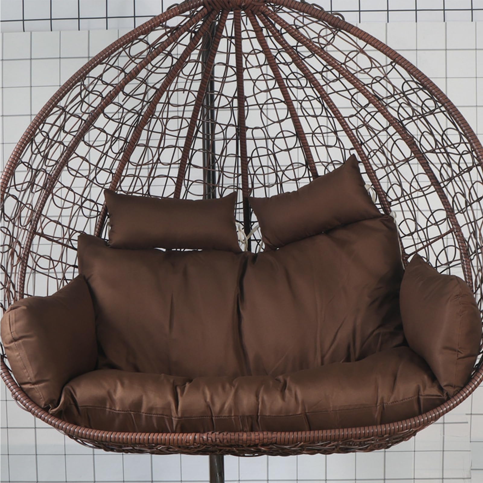 Swing Hanging Chair Cuscino Egg Chair Cuscino Impermeabile Cesto Hanging Chair Egg Chair per Giardino Swing Amaca Sun Chair Patio Mobilia Esterna/Indoor,7