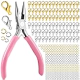 LEOBRO 801 PCS Jewelry Making Supplies, Jump Rings for Jewelry Making, and Lobster Claw Clasps, with Jewelry Pliers, Gold Silver Jump Rings