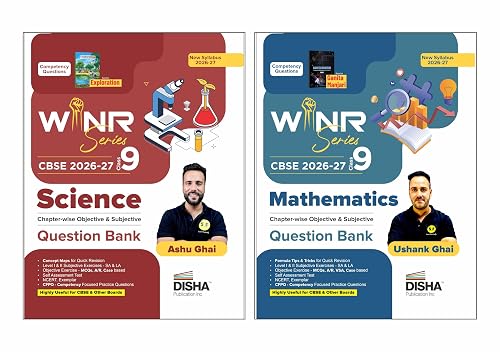 Combo (2 Books) WINR Series CBSE 2026-27 Class 9 Science & Mathematics Chapter-wise Objective & Subjective Question Bank | One-shot solution for 2027 Exam | Fully Solved