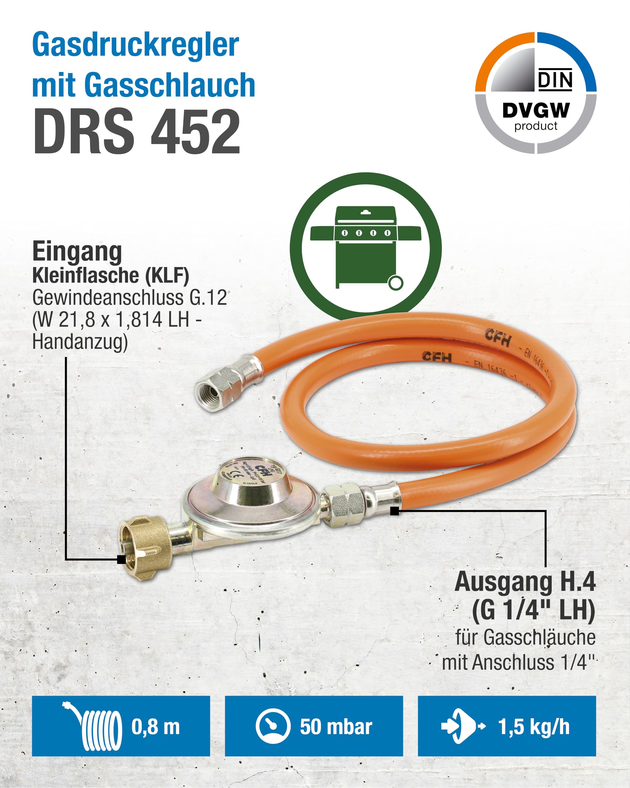 CFH Propanregler 1 - 4 bar DR 113, 20,95 CFH Propanregler 1 - 4 bar DR 113, 20,95