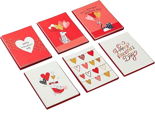 Miniatura 3 de Tarjetas Hallmark surtidas para Día de San Valentín, lámina color dorado (36 tarjetas y sobres)