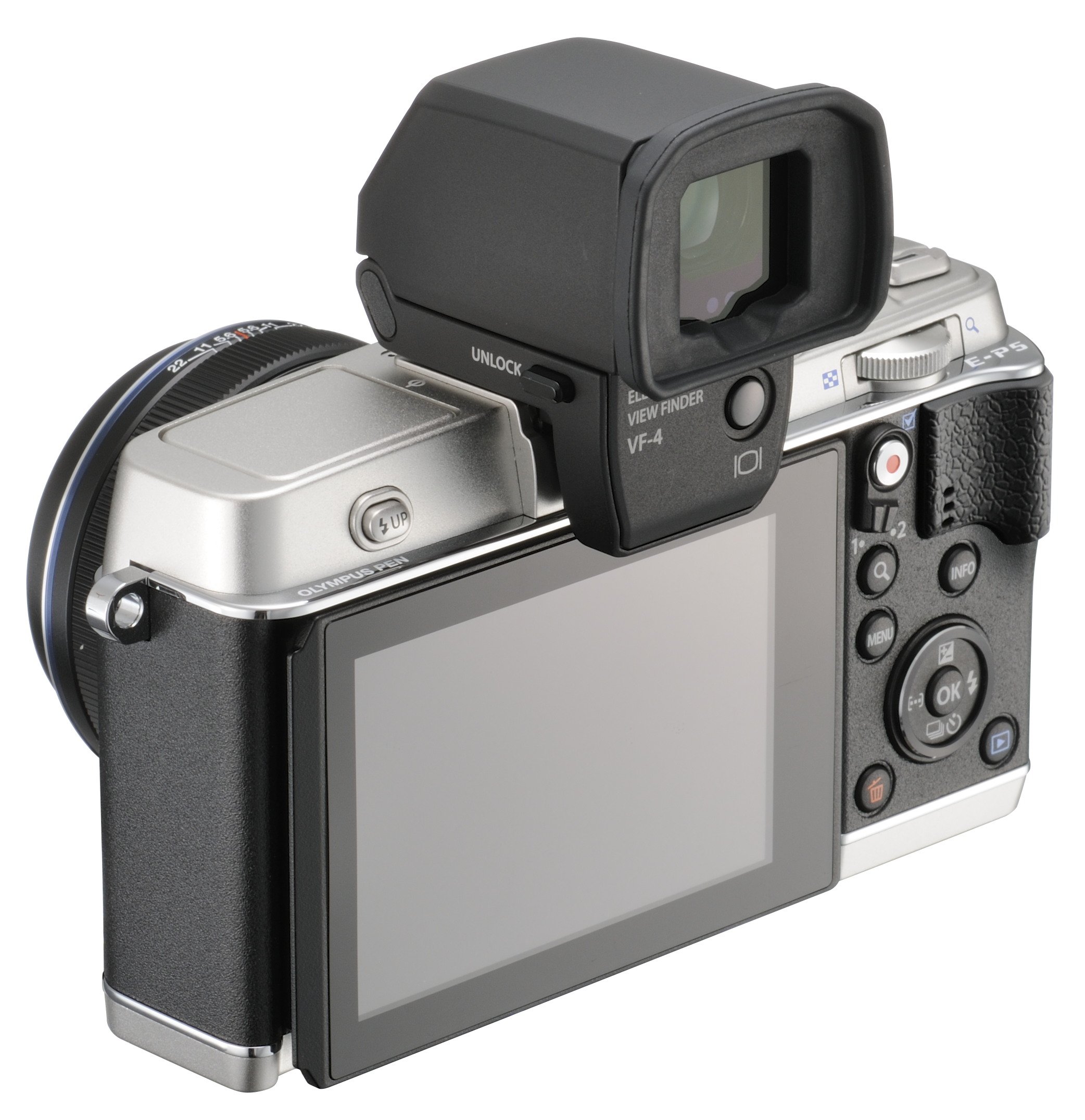 Olympus Olympus VF-4 elektronischer Sucher (2,3 Megapixel, natürliche Farbwiedergabe, 2-Fach Opt. Zoom)