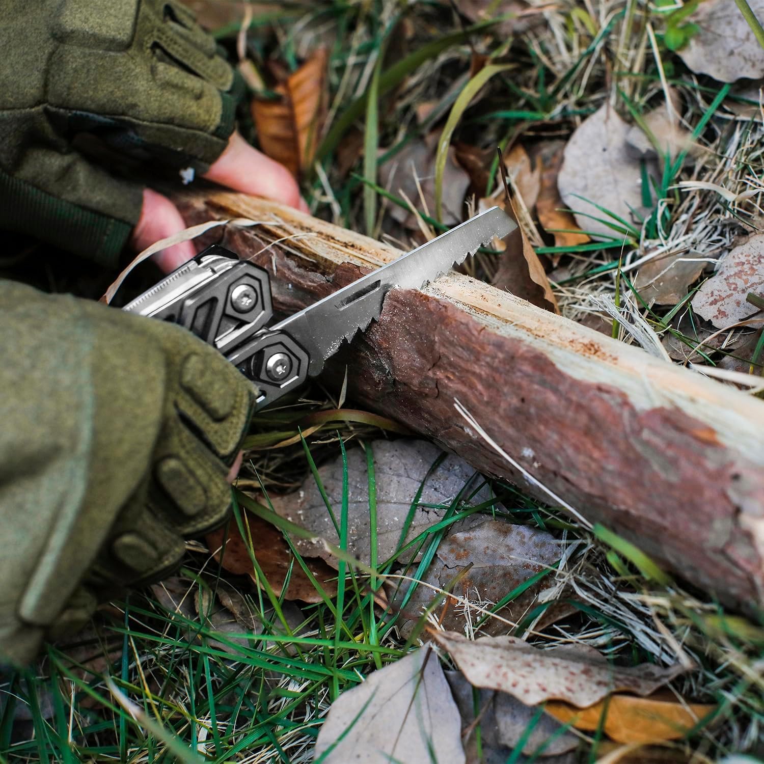 Mossy Oak Alicates Multiusos, Multiherramienta de Alicates 21 en 1, Navaja Multiusos, Herramienta Multiusos con Cuchillo, Destornillador para Camping, Reparación, Senderismo, Incluye Bolsa Portátil