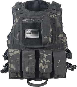 Amazon.com : Tactical Airsoft Vest w/US Flag Patch and Mag