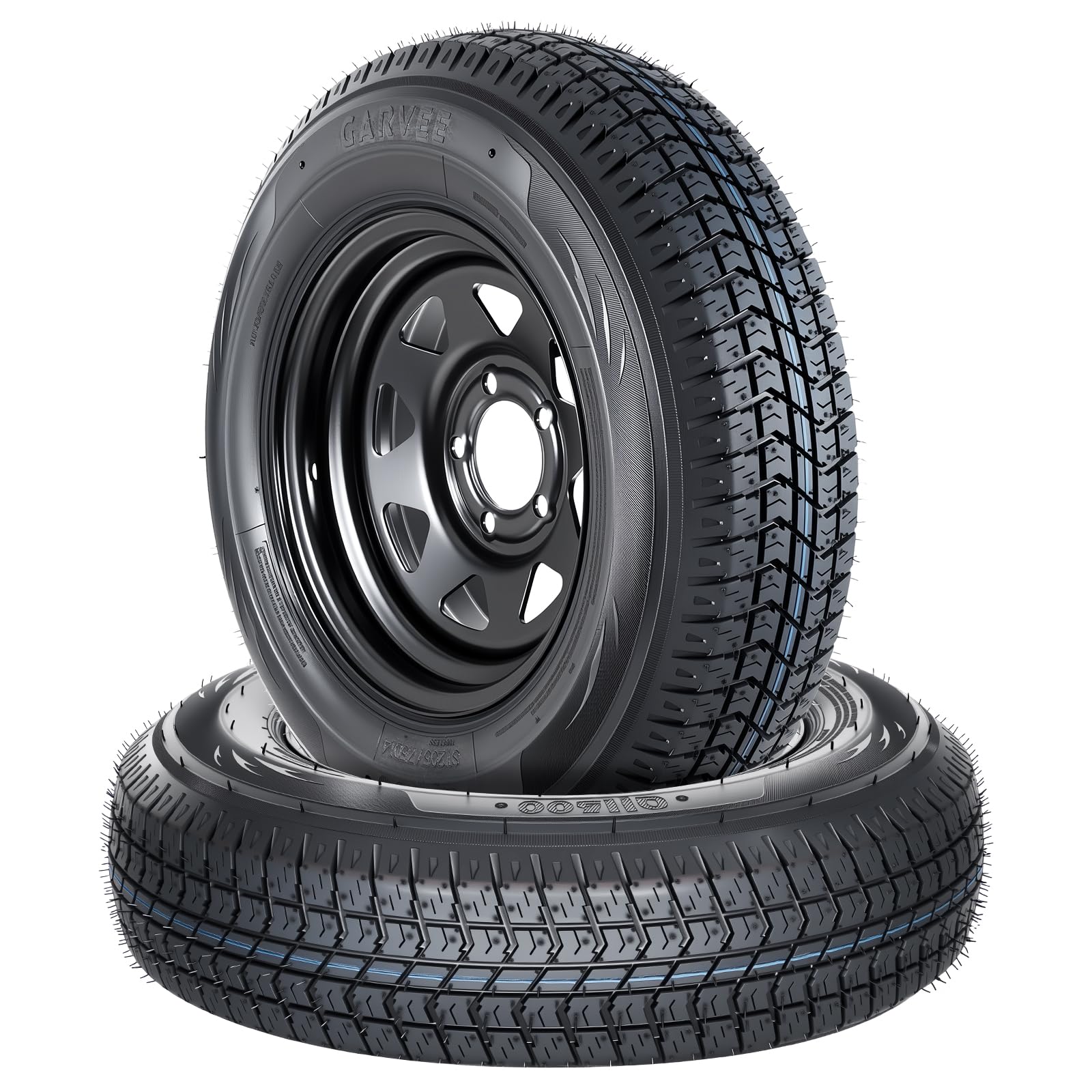 Garvee 2-Pack 5.30-12 Trailer Tires with 12 Rims