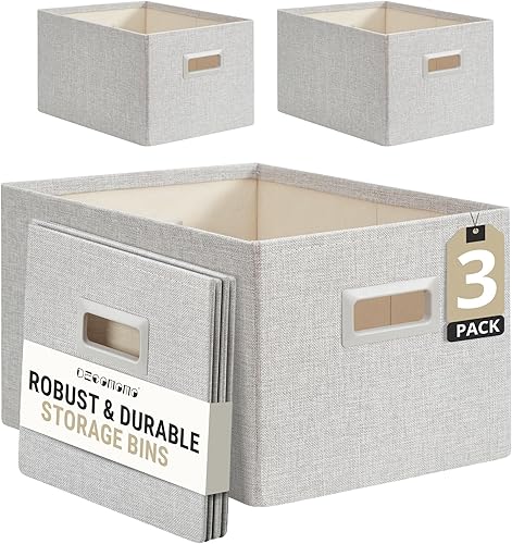 DECOMOMO Contenedores de almacenamiento para estantes de tela resistente, contenedores para armarios y estantes, almacenamiento de juguetes, ropa y