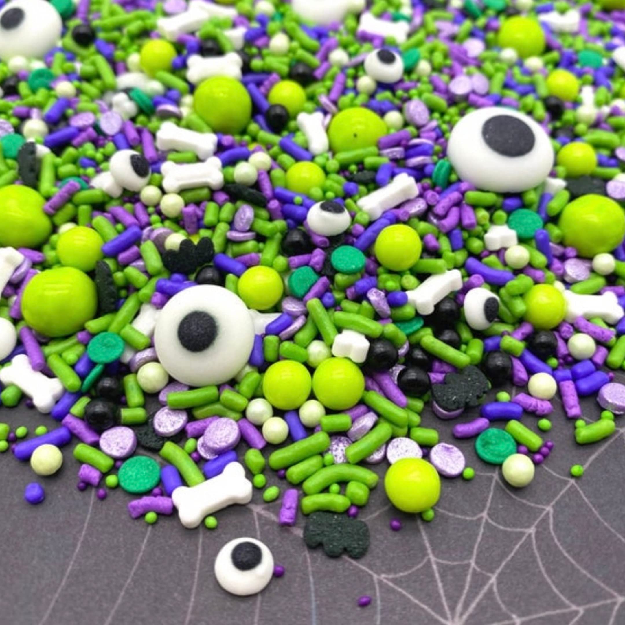 Witches Brew Sprinkle Mix by Simply Sucré | High Quality Edible Halloween Sprinkles | Spooky Black, Green & White Cake Decorations – Available in 4oz,