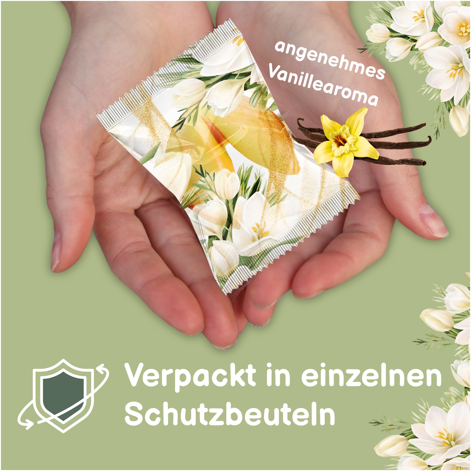 250 Stück Glückskekse Schön dass du da bist - Einzeln Verpackt, Komplimente im Inneren, Sprüche auf Deutsch & Englisch, Vanille Geschmack, Kommunion & Taufe, Gastgeschenke Hochzeit