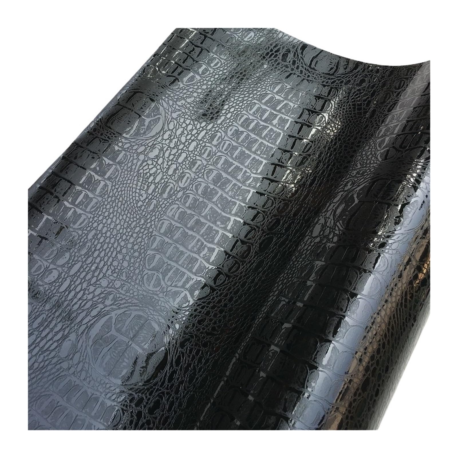 Schwarze Krokodil-Vinyl-Autofolie for Motorräder, kompatibel mit Autoaufklebern, Styling, Computer, Laptop, Fahrzeuginnenraum(50X152 CM)