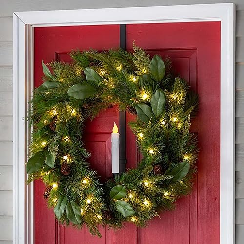 Miniatura 6 de CVHOMEDECO. Velas cónicas parpadeantes LED sin llama, funcionan con pilas, con temporizador, color blanco, 6-34 pulgadas, juego de 4