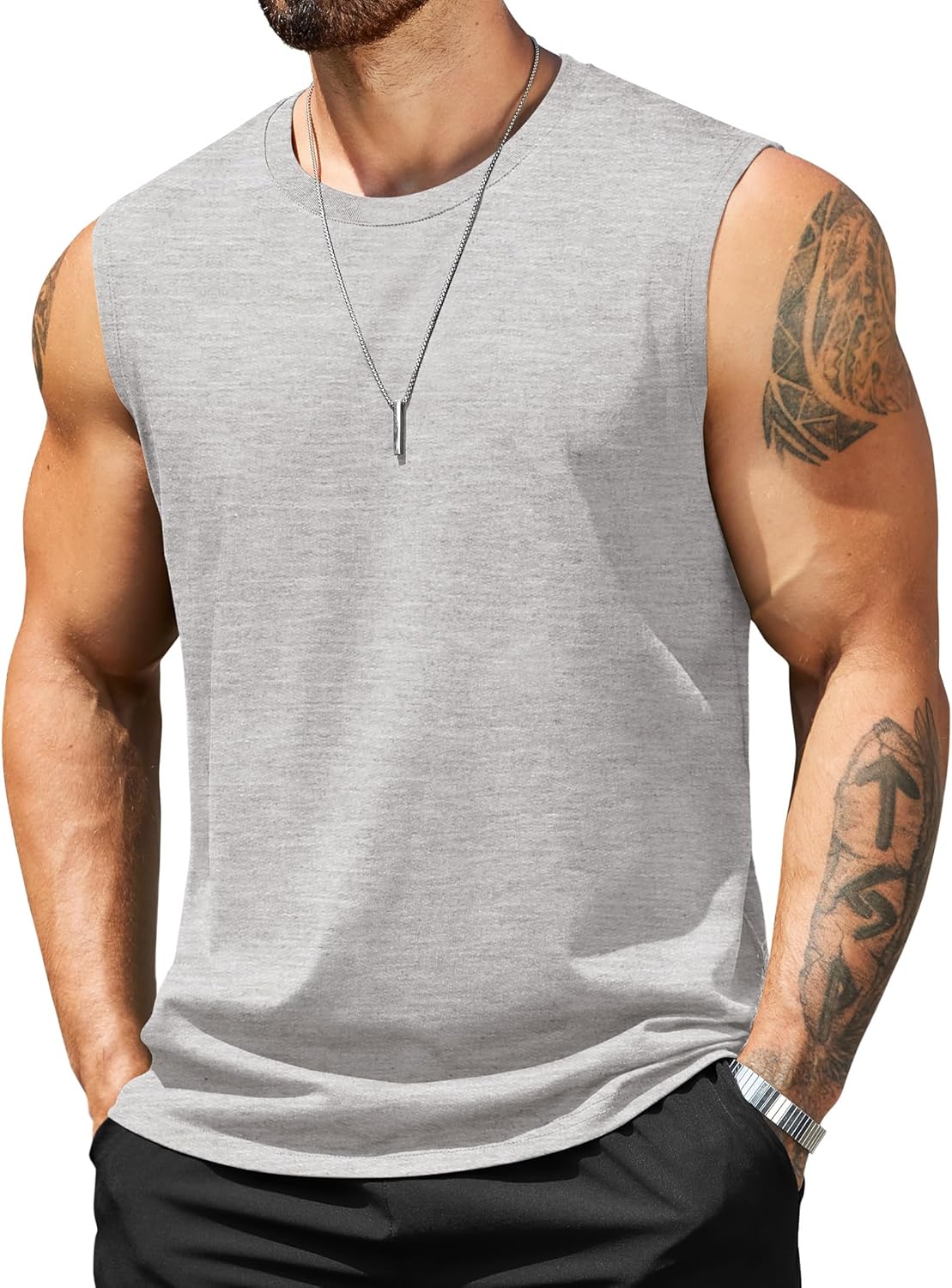 COOFANDY Men's Tank Top Cotton Workout Sleeveless Muscle T Shirts Casual Summer Tank Shirts