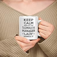 Vista 21 de Gift For Grant Writer Taza de cerámica blanca de 11 onzas, 15 onzas, Keep Calm & Let The Grant Writer Lady Handle It