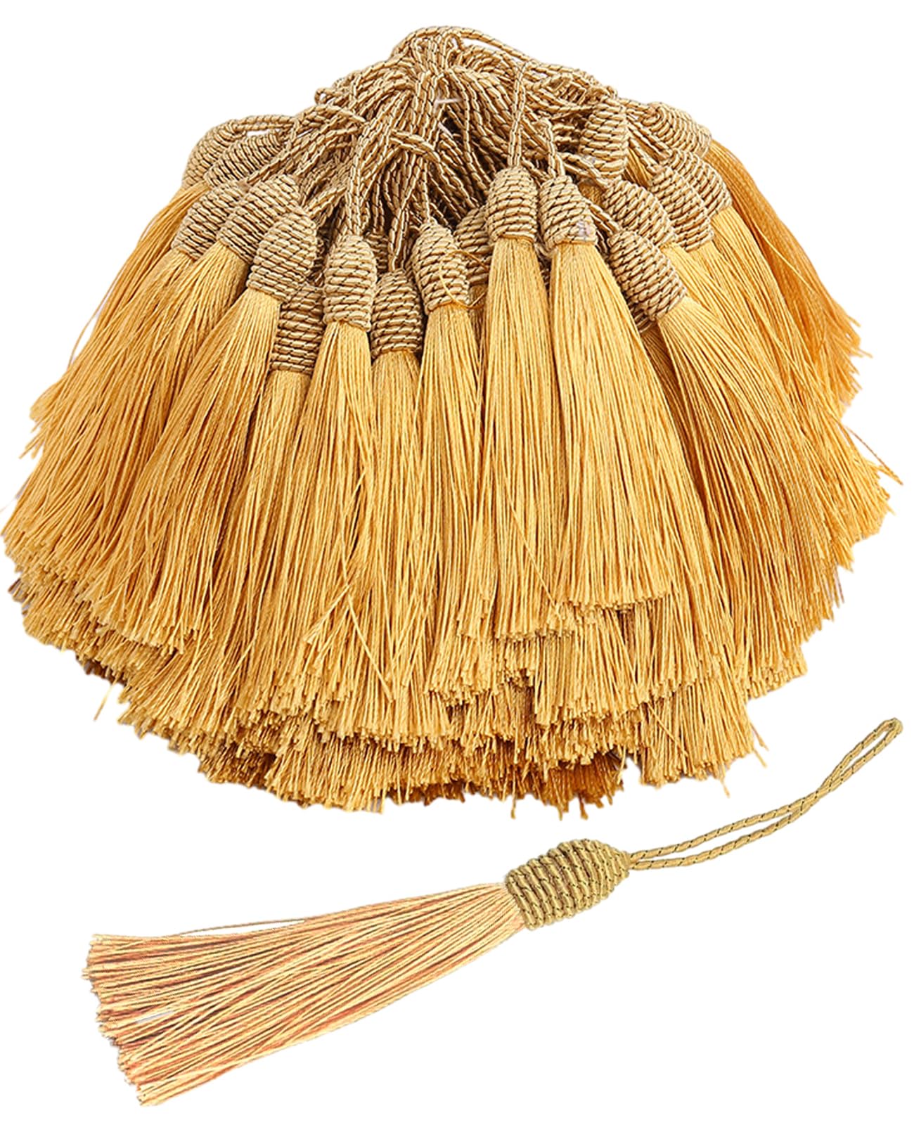 50 Pieces Tassel Bookmark with Loop,Tassels for Crafts,Decorative Tassel for Keychain Jewelry Making Curtain Blanket Graduation Decoration Wedding