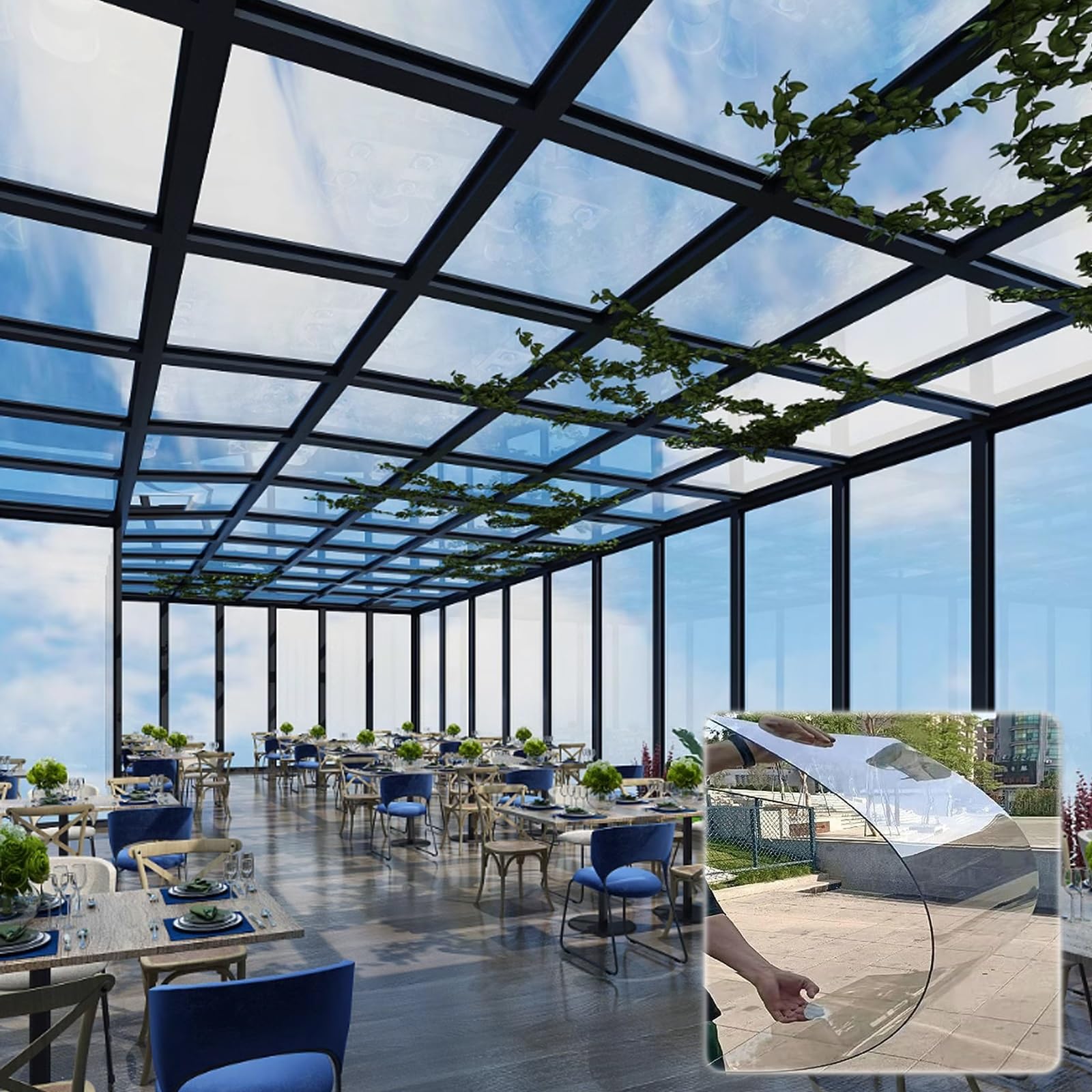 Hoja de techo ligera C de 1 mm, panel de plástico transparente para invernaderos, patios, nings y particiones, fácil de cortar para un ajuste personalizado