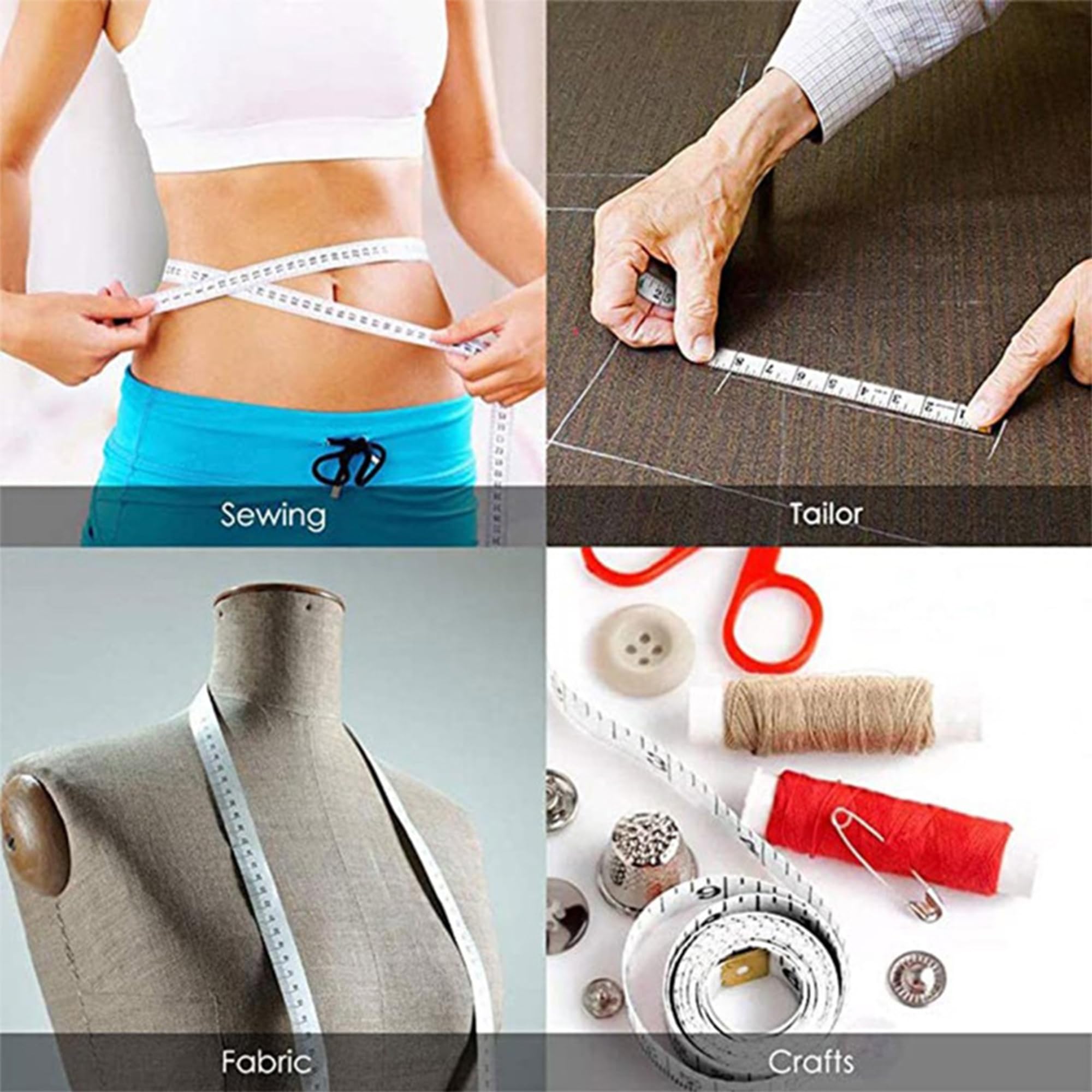 12 Metro Da Sarto Morbidi 150cm | Doppia Scala CM E Pollici | Per Cucito E Misurazioni Corpo | 6 Colori - Foto 14