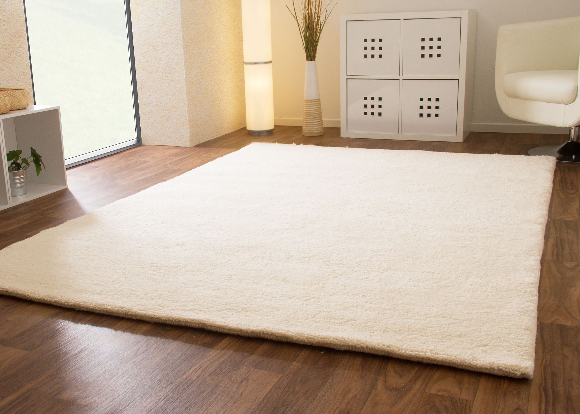Steffensmeier Berber Teppich Nador | 100% Schurwolle | Handgeknüpft |15/15 Double | Uni, Größe: 40x60 cm