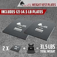 Vista 2 de WOLF TACTICAL Chaleco con peso y placas de chaleco de peso (negro, 14.5 libras)