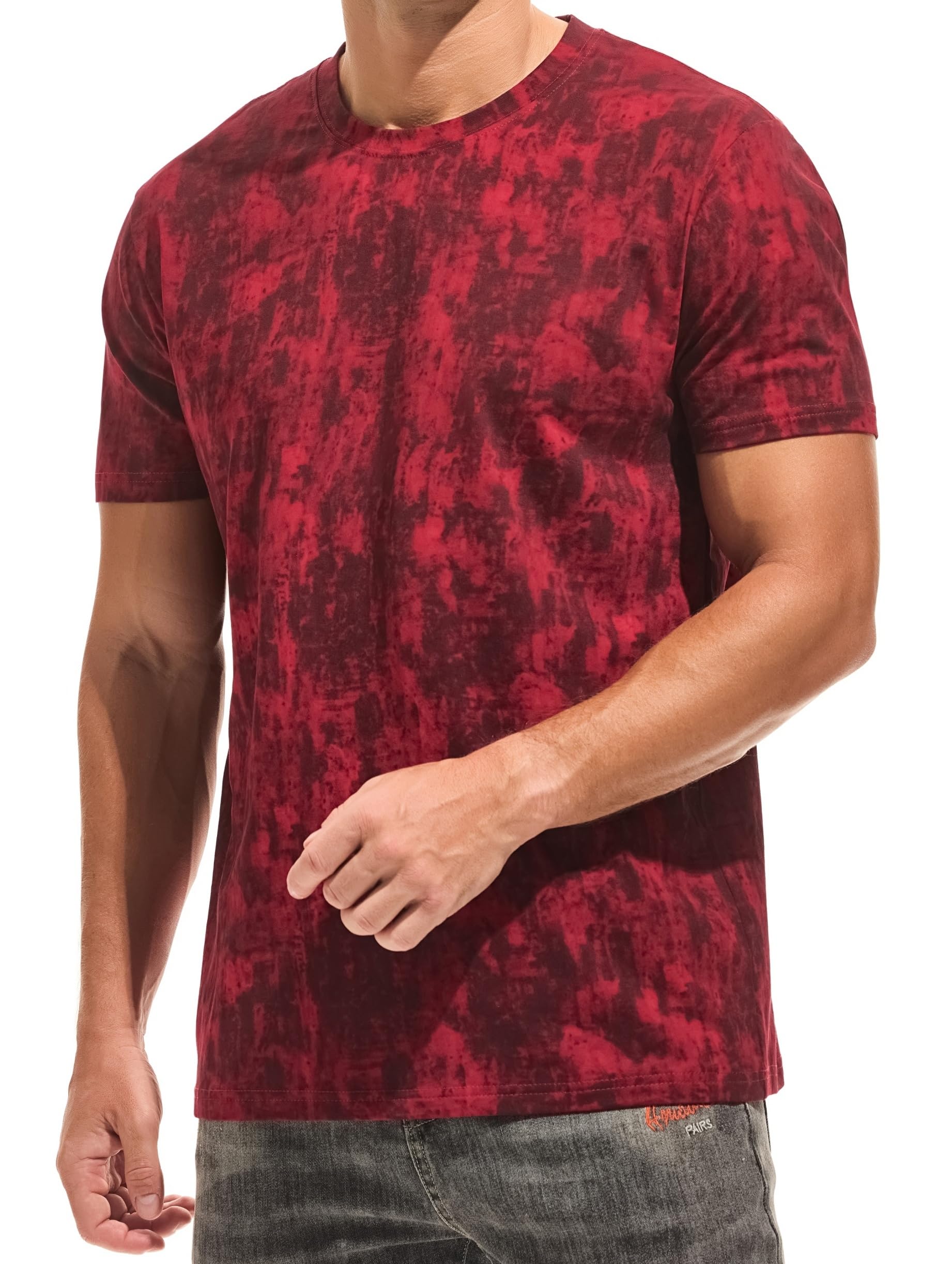 RONOMO Herren T-Shirt 95% Baumwolle 5% Spandex, Mikroelastik, Hautfreundlich