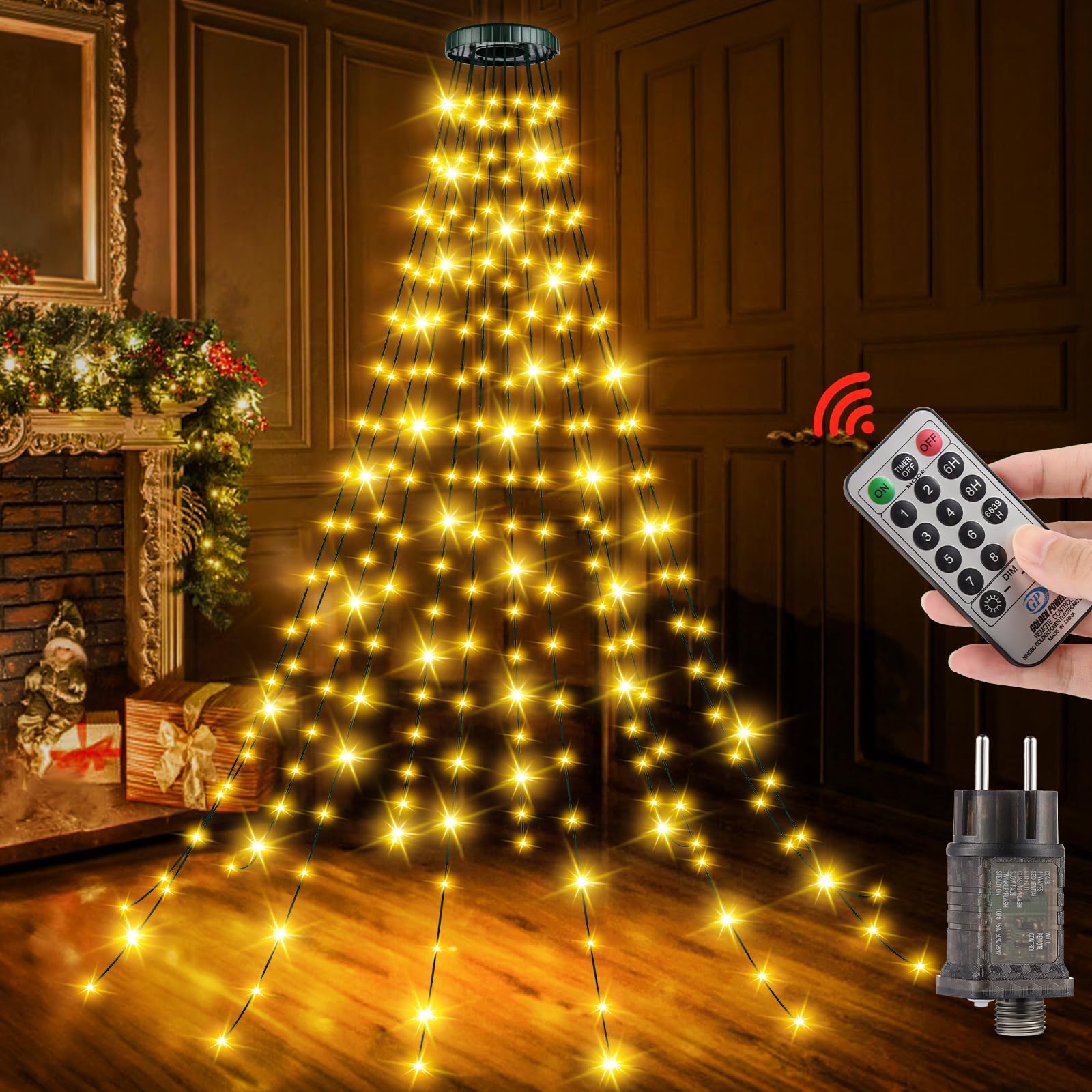 Luci Per Albero Di Natale In Oro Bianco Caldo Da Esterno Interno Catena Luminosa 300 Led Decorazioni Casa Giardino Negozi 78640091
