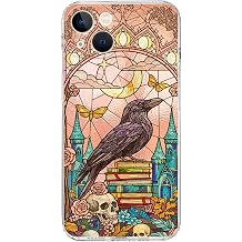 PrintiFy iPhone 13 ile Uyumlu Vitray Bilge Kuzgun Tasar ml   effaf Silikon K l f
