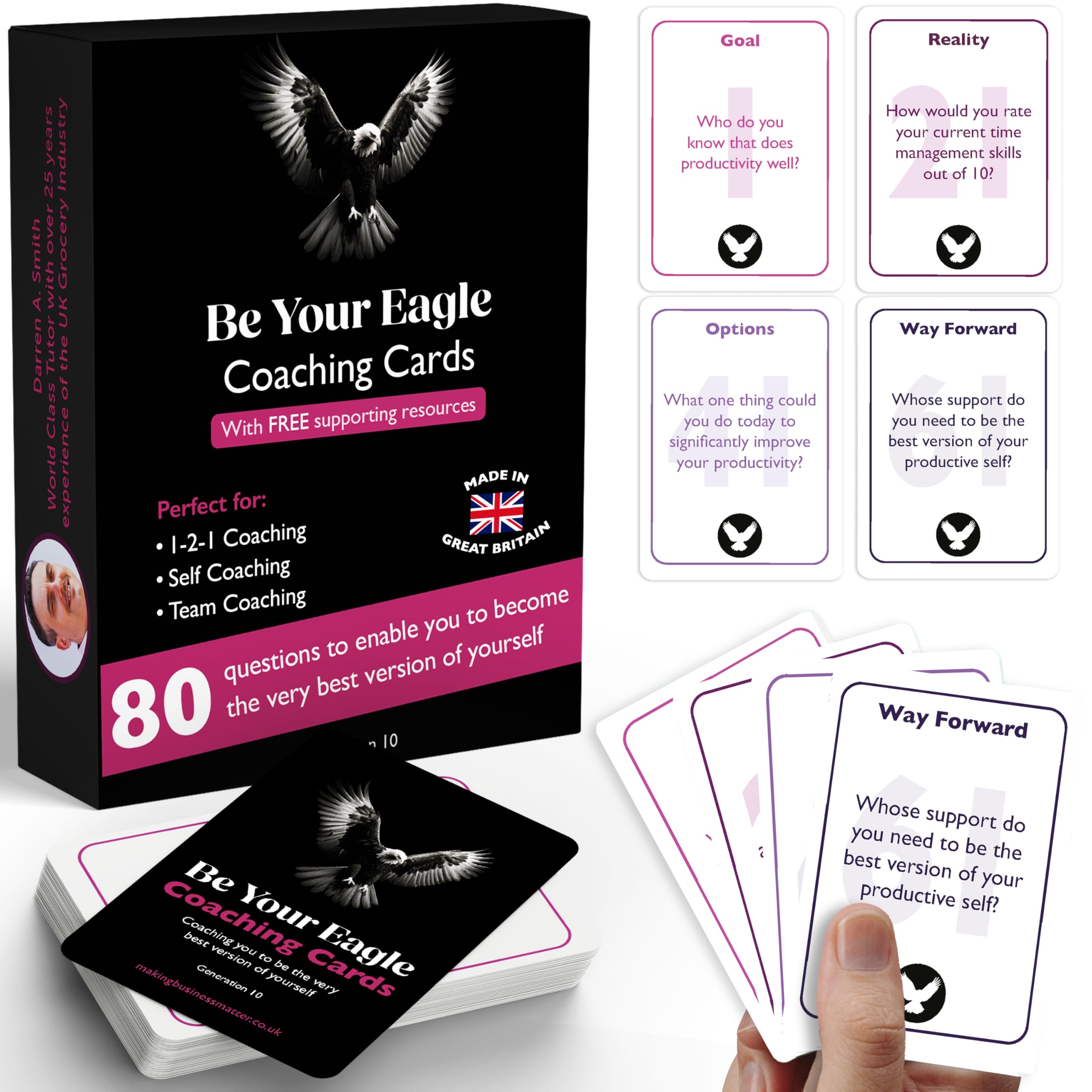 MBM Coaching Cards for Personal Growth | Question Cards for Reflection, Awareness & Positive Change (Eagle)