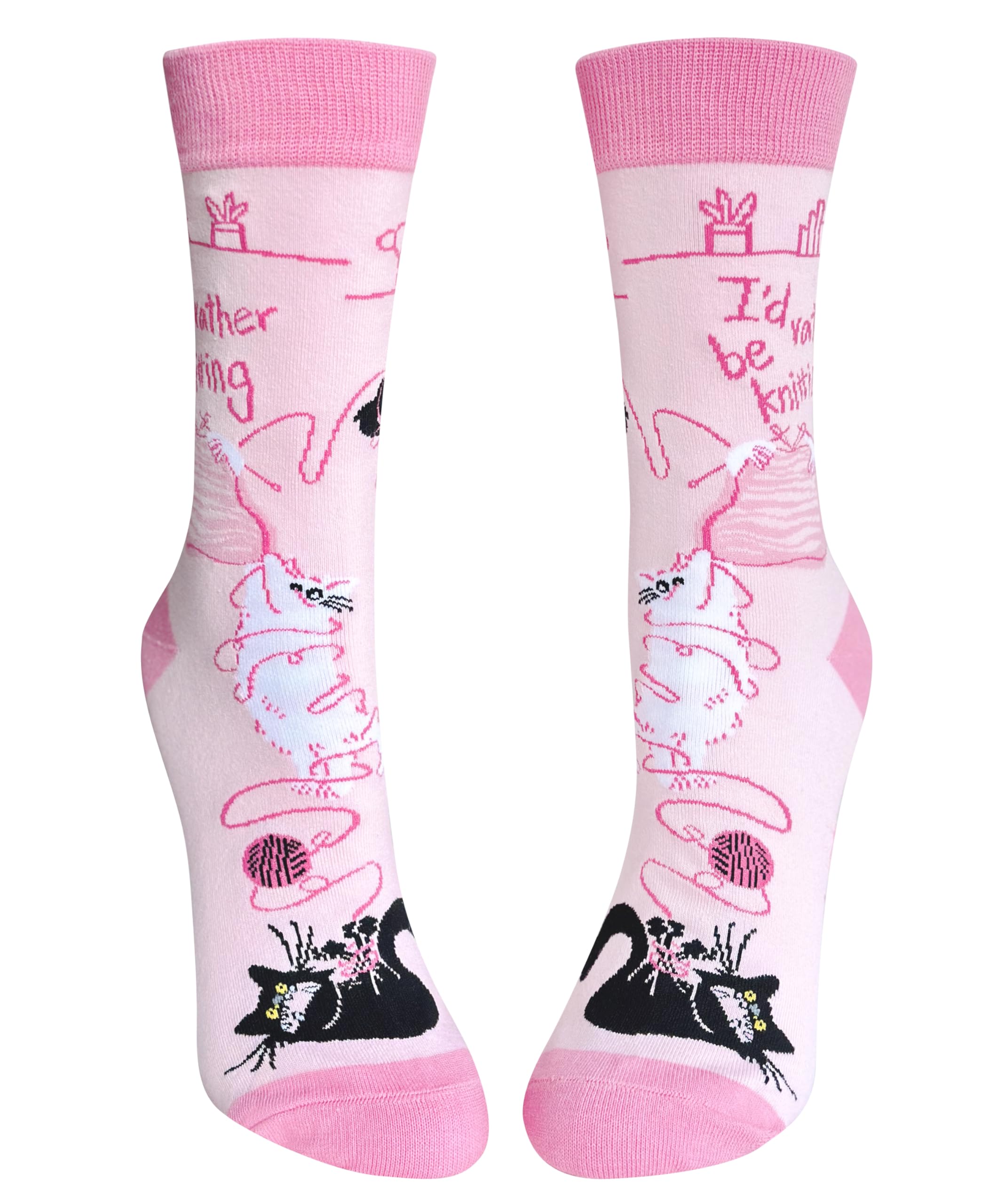 ANTI BASIC Novelty Cat Socks Gift for Women(fits Women shoe size 6-12)