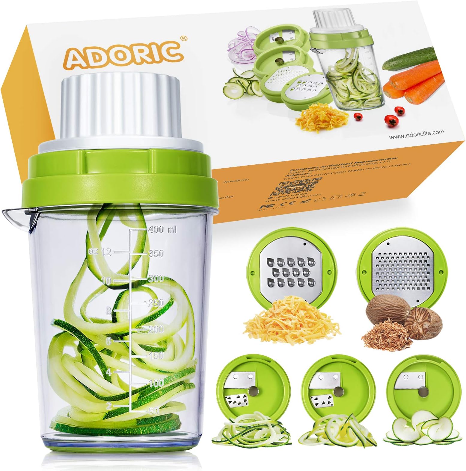 5 in 1 Vegetable Spiralizer Slicer Heavy Duty Spiral Slicer Zucchini Noodle & Veggie Pasta & Spaghetti