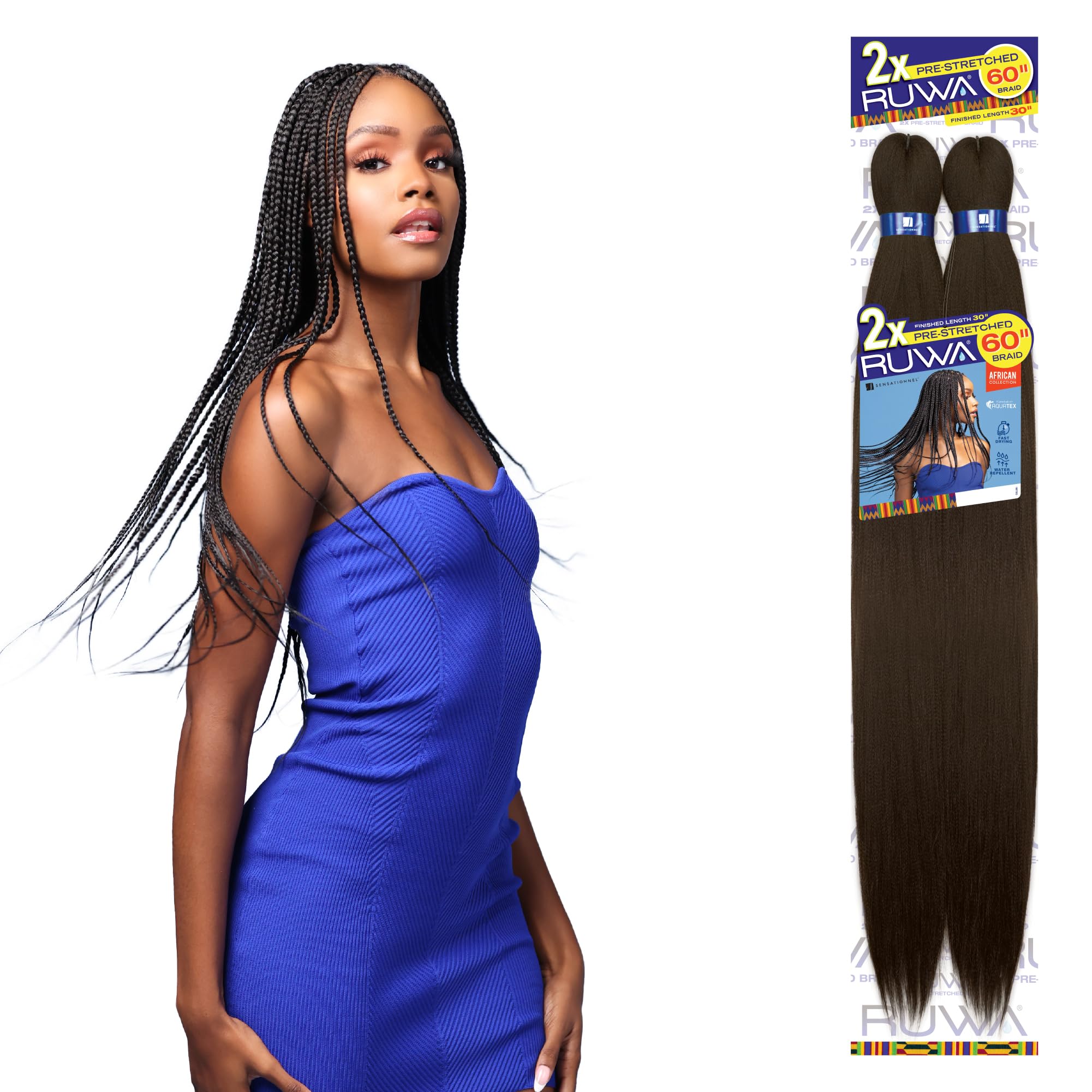 MULTI PACK DEALS! Sensationnel Synthetic Hair Braids XPRESSION 2X Pre-Stretched Braid 48" (5-PACK, 1B)