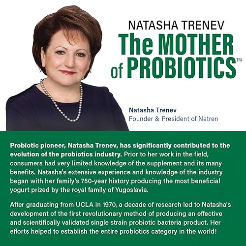 Miniatura 7 de Natren Suplemento de probióticos saludables Trinity - 60 cápsulas de gel sin lácteos y sin gluten - Mejora la salud intestinal y digestiva, - 30 mil