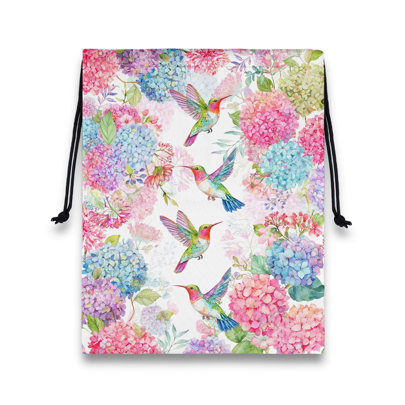 Hummingbird Gymnastics Grip Bag Hydrangea Waterproof String Bag for Gym