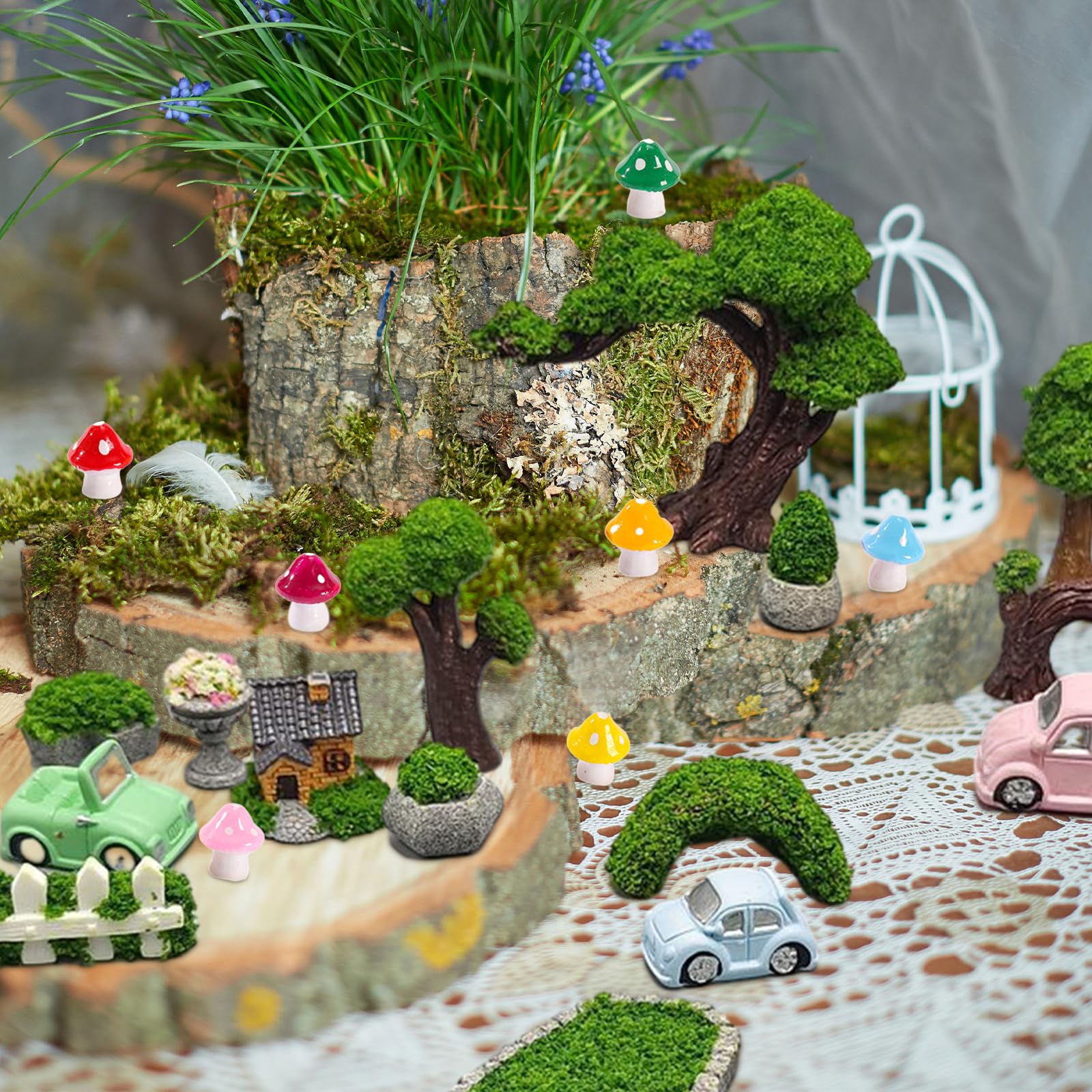 ミニチュア風景セット Amazon.co.jp: SAMIQU ミニチュアガーデンセット、23個 DIY クラフト