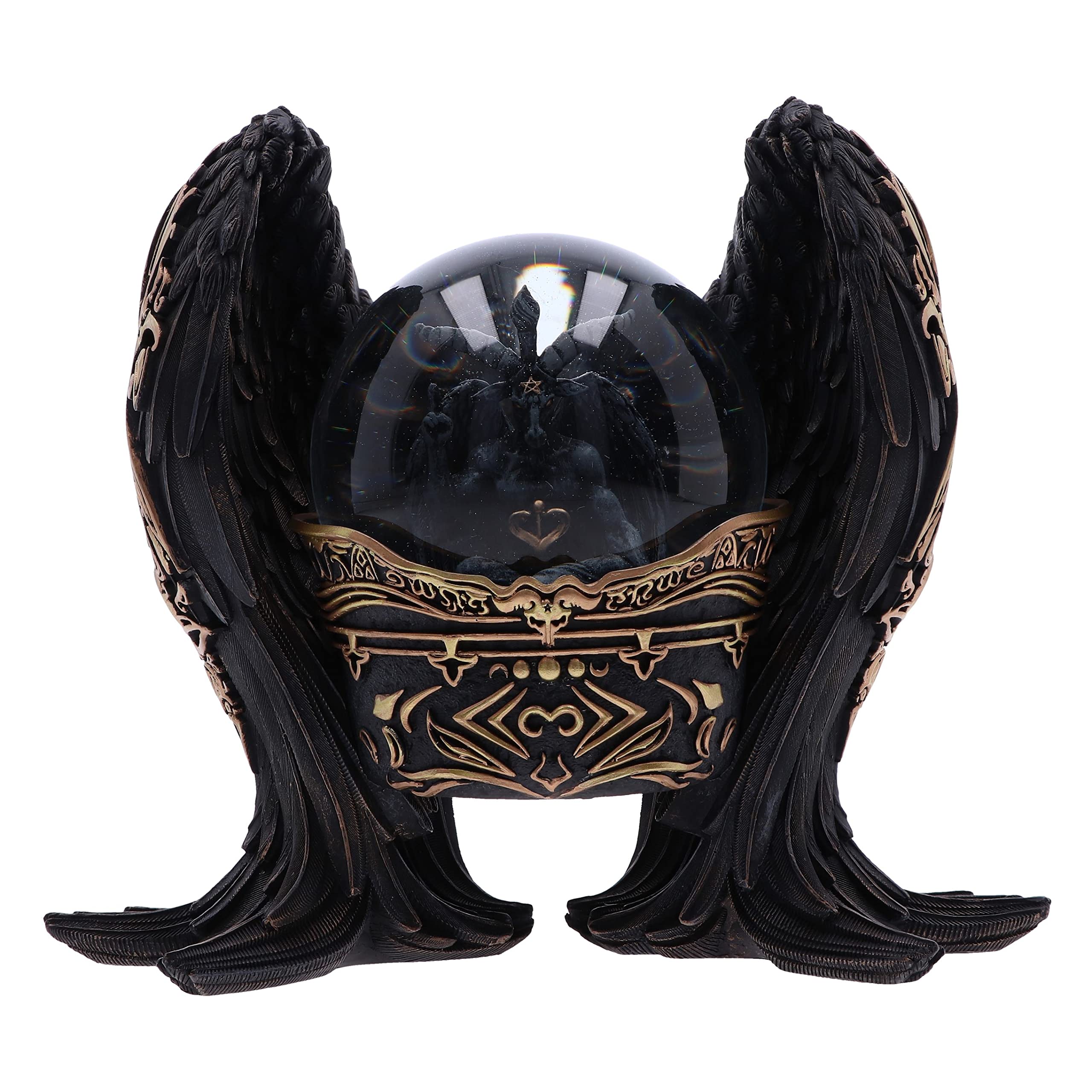 Nemesis Now Black Baphomet Antiquity Snow Globe 22.5Cm, Resin & Glass, Baphomet Antiquity Snow Globe, Glass Globe, Cast In The Finest Resin, Expertly Hand-Painted,