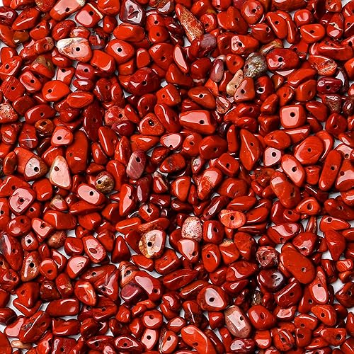 ZHIYUXI 400 cuentas de jaspe rojo de 5 a 0.315 in, piedras preciosas para hacer pulseras, 2 hebras de piedra irregular, cuentas sueltas para hacer disponible en Yaxa Venezuela