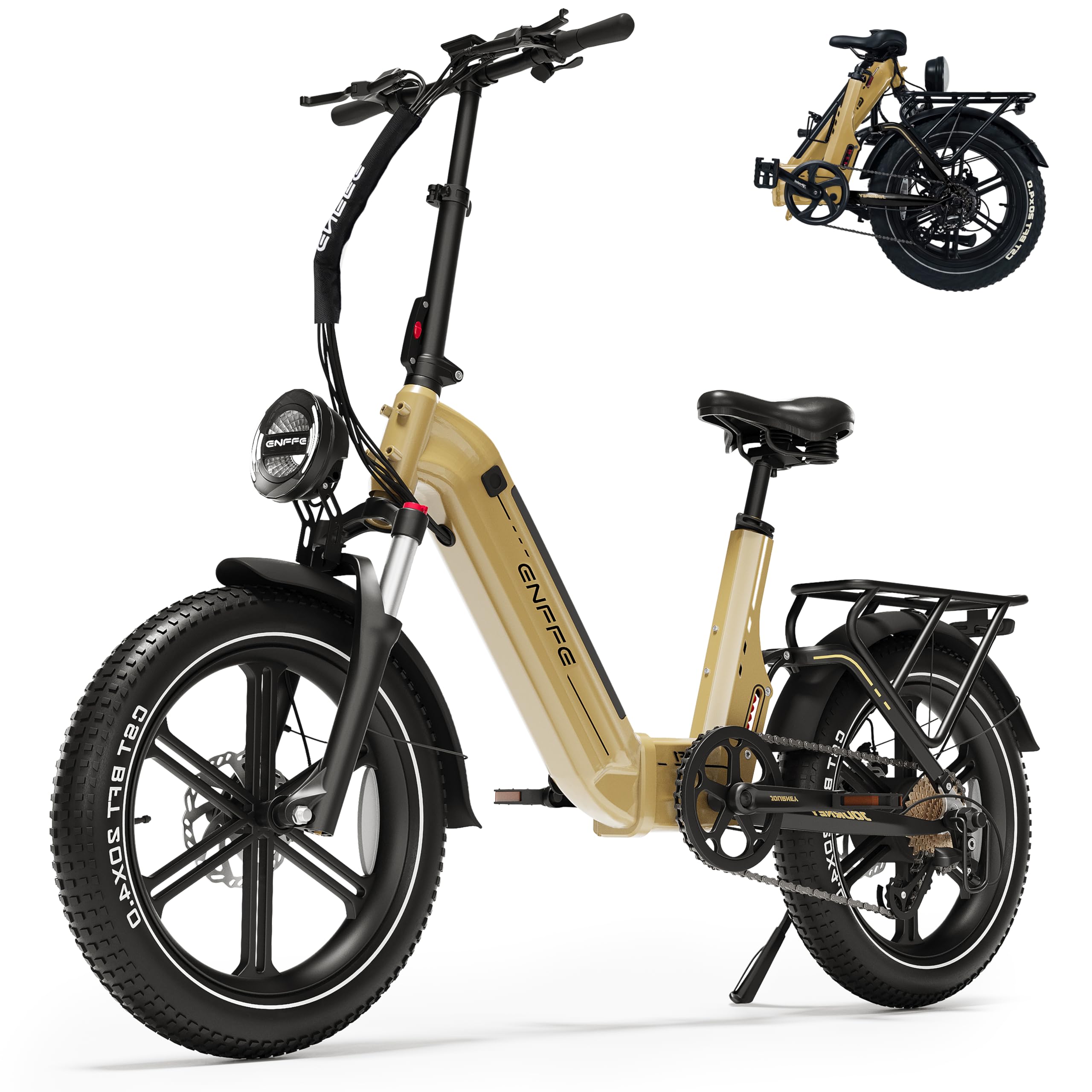 Foldable Electric Bike for Adults, 7-Speed 20"×4 Fat Tire Ebike with 1500W Peak, 28 MPH, 960Wh Removable Battery, Up to 100 Miles Range, Full Suspension Step-Thru E Bike, UL 2849 Certified