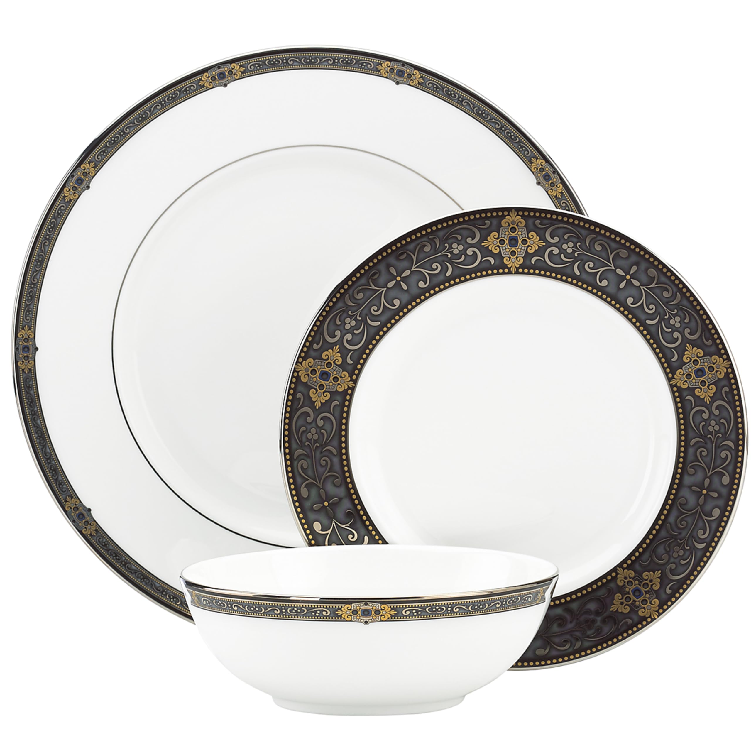 洋楽 new / set of 3 Amazon.com | Lenox 3-Piece Place Setting Vintage Jewel