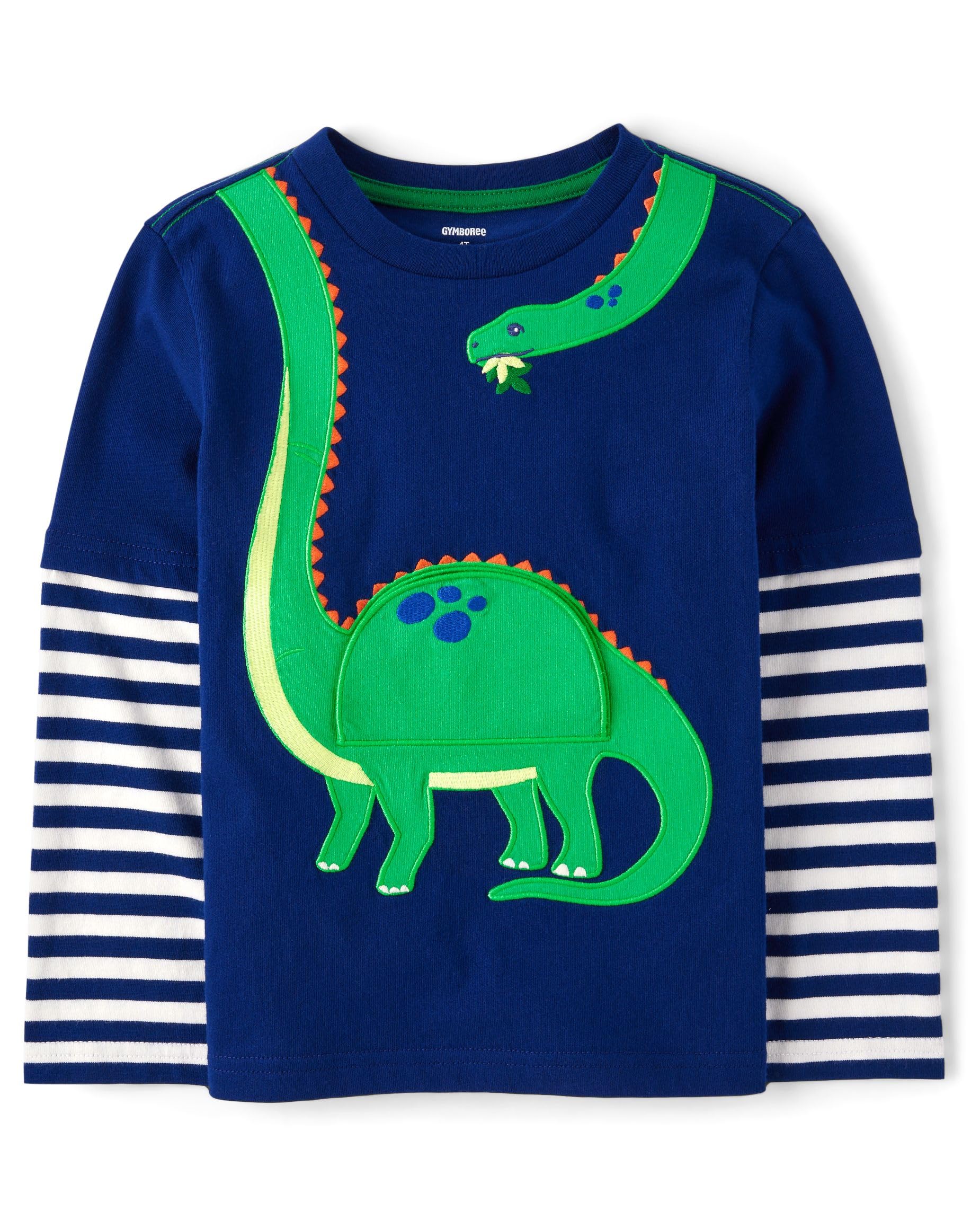 Gymboree Boys and Toddler Embroidered Graphic Long Sleeve Layered T-Shirts