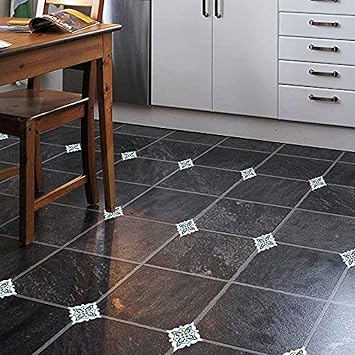 JAAMSO ROYALS Multicolor Square Tile Design Vinyl Peel and Stick self Adhesive Home Decor Floor Sticker (45 CM X 30 CM)