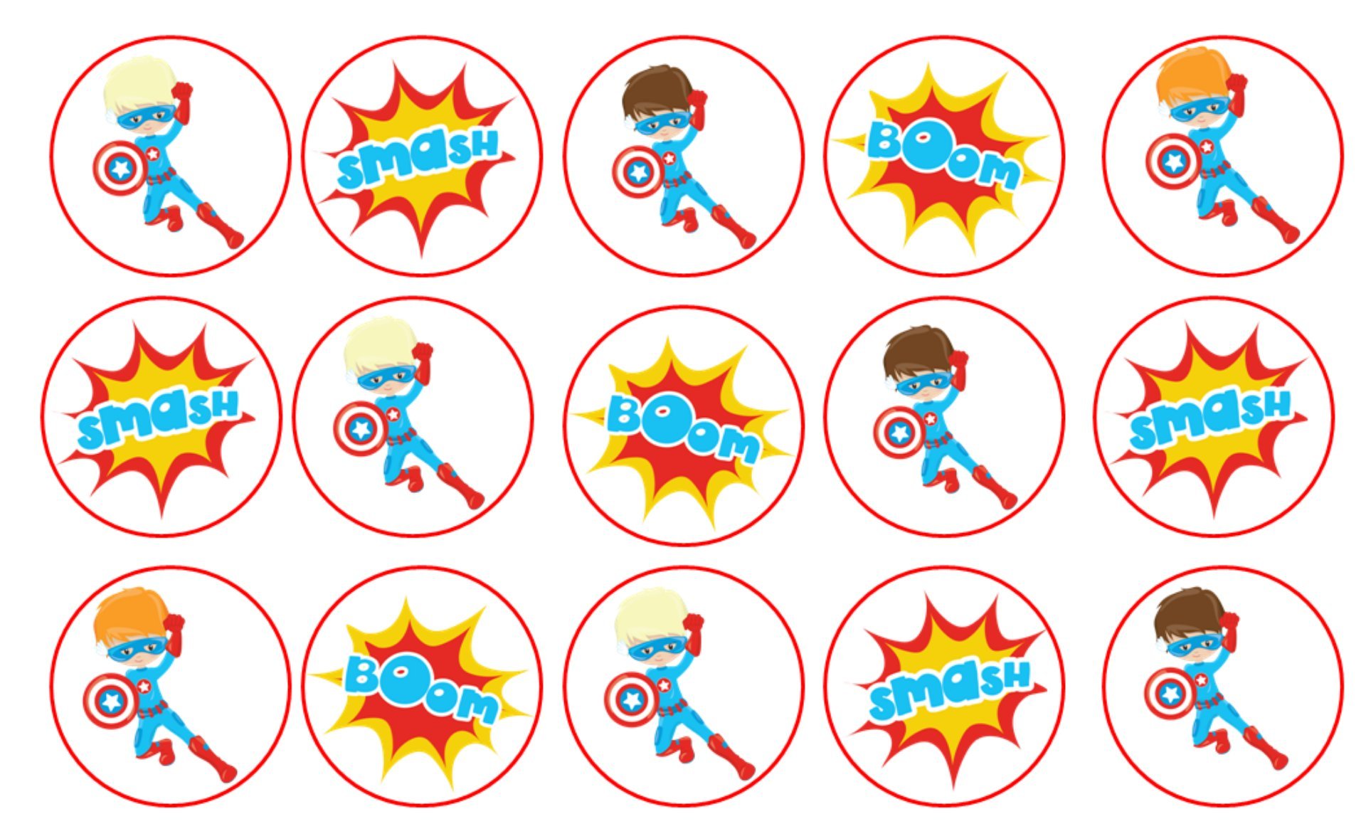 Buy 24 x 1.5 inch superhero superman cupcake toppers edible wafer paper