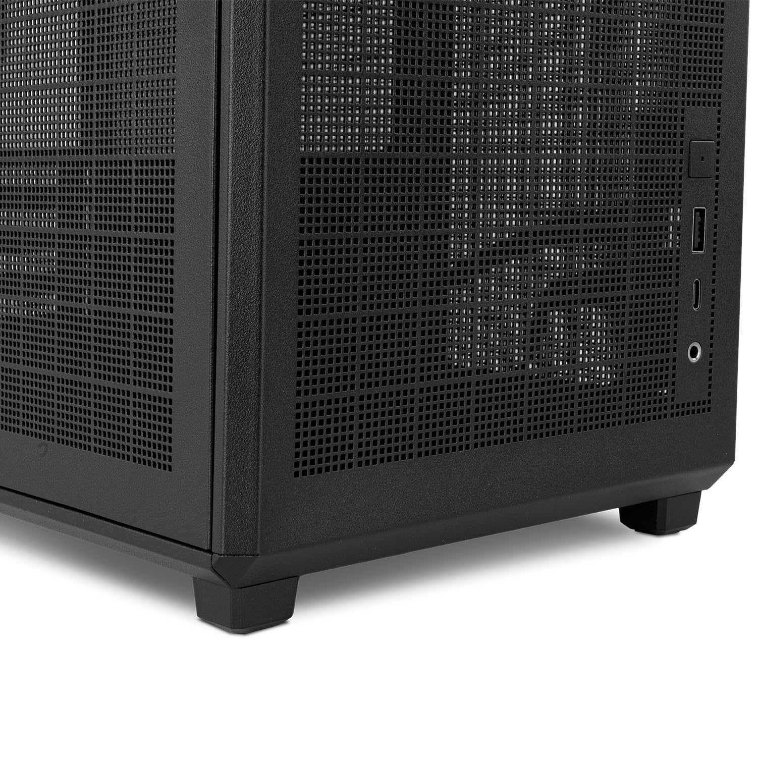 NOX Xtreme Products Hummer Refresh - Tragbares Micro ATX/ITX Mini-Tower Gehäuse, Full-Mesh-Design, inklusive 120mm PWM-Lüfter, Platz für 5 Lüfter, USB-C und 3.0, Schwarz